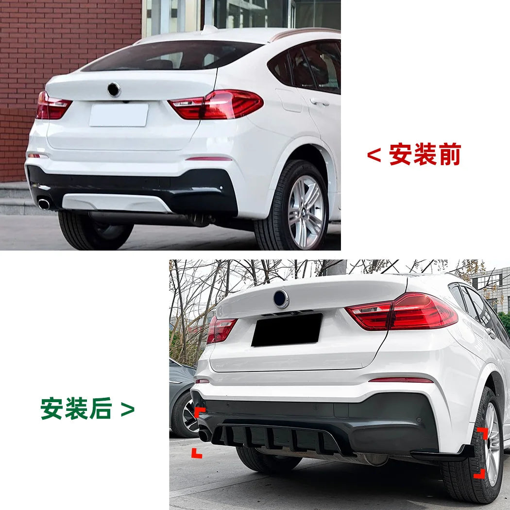 For BMW X4 F26 M Sport 2014 2018 Racing Rear Diffuser Apron Lip