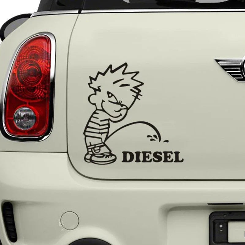 Stickers Funny Kids Plus Diesel Vinyl Bumper Body Rear