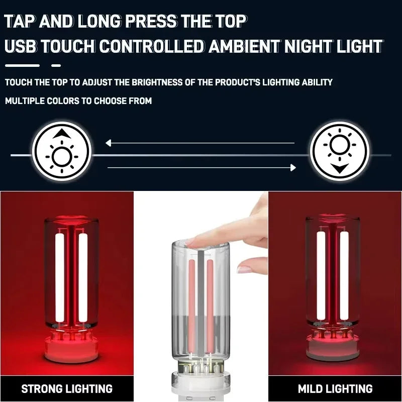 Touch Dimmable USB Night Filament Portable Lighting Plug Play