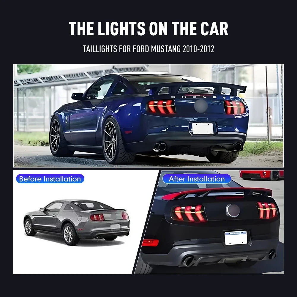 For Ford Mustang 2010-2012 Drl Reverse Pair Tail Brake Turning