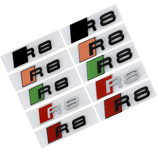For Audi Sline R8 Logo ABS Plastic Side Body Badge Rear Trunk