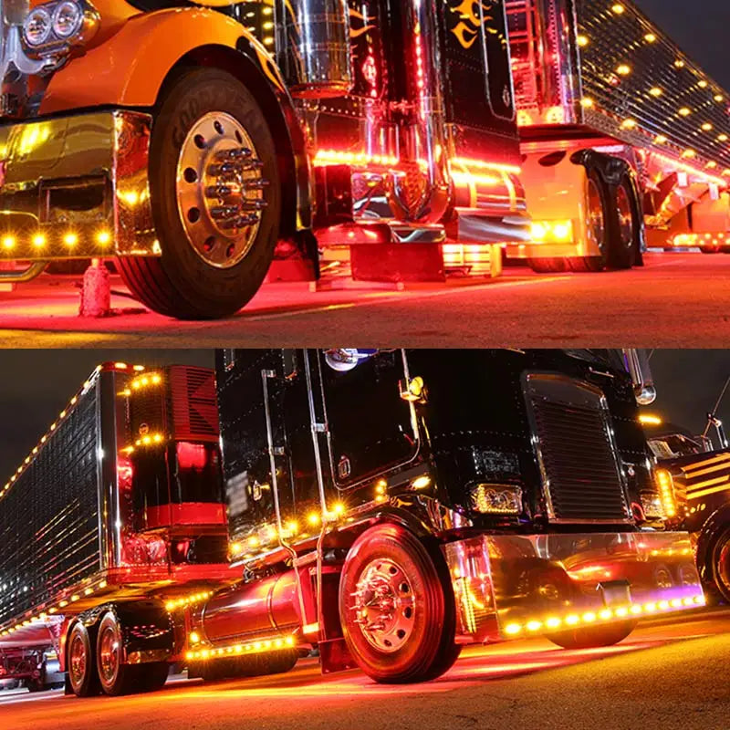 For Scania 2PCS 12v-24v Truck Side Marker Trailer Reflector Van