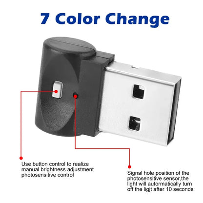 5PCS MINI USB Interior Atmosphere Emergency Lighting Colorful
