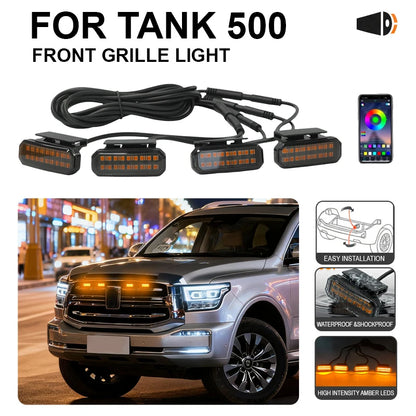 For Tank 500 TANK400 Center Grille Small Amber Single Color Snap