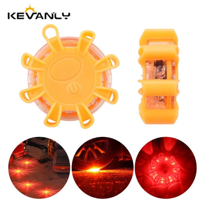 2PCS 8LED Emergency Strobe Disc Flares Safety Beacon Magnetic