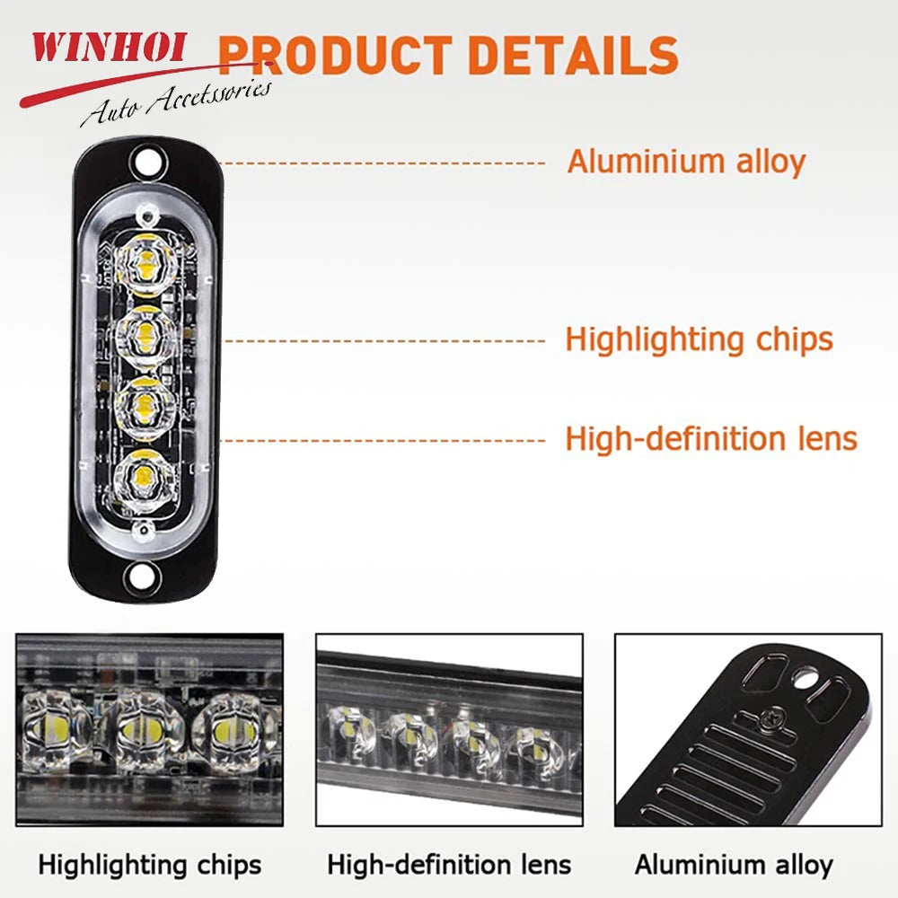 For Trailer Wireless Warning Strobe Amber Flashing 12 24V Safati