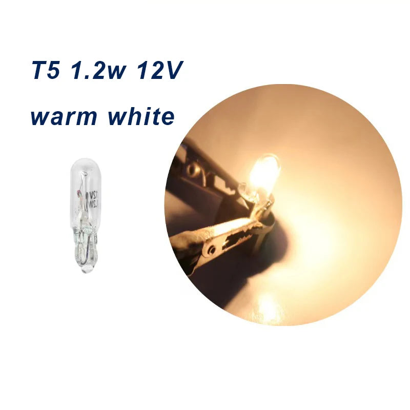 20PCS T5 12V 24V 1.2w W2W White Halogen Instrument