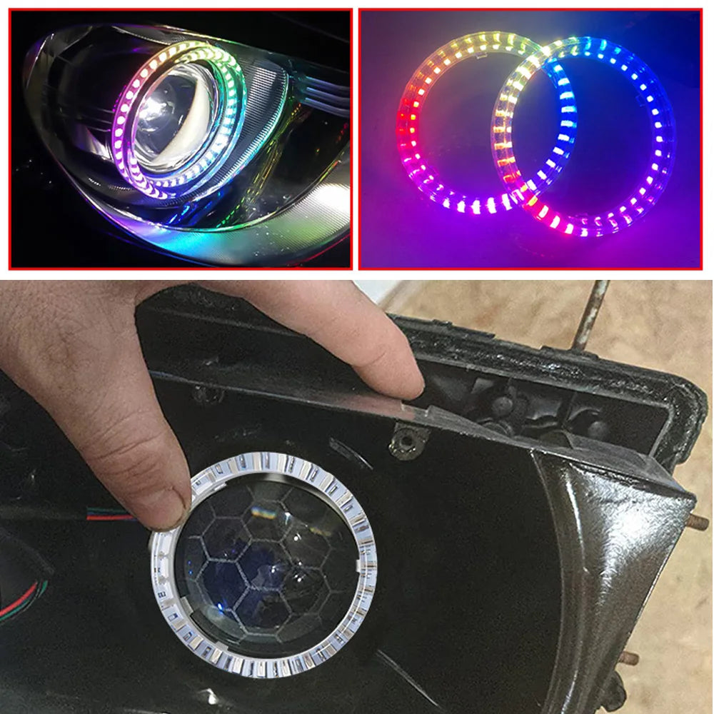 RGB 3.0inch Angel Eyes Ring Projector Eys Sequential Turn