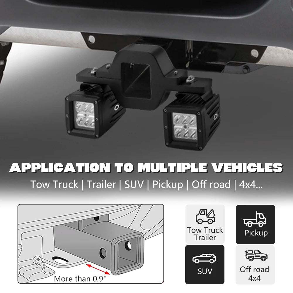 2.5 Inch Towing Hitch Mount Brackets Bar Pods Work