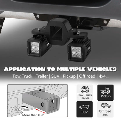 2.5 Inch Towing Hitch Mount Brackets Bar Pods Work