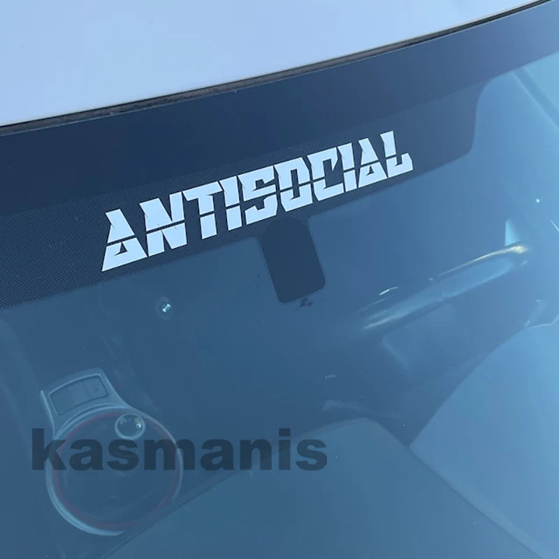 Antisocial Vinyl Art Sticker Windshield Window Body Mirror Glass