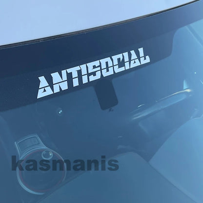Antisocial Vinyl Art Sticker Windshield Window Body Mirror Glass