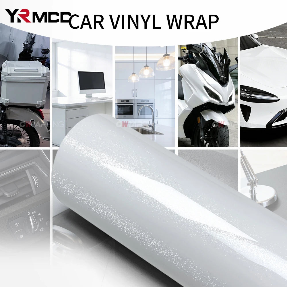 Pet Stickers Glossy Adhesive Vinyl Wrap Pearl White self-adhesive