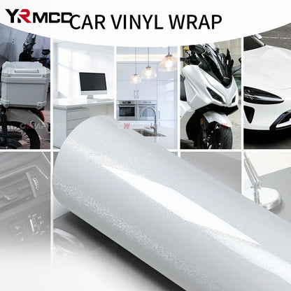 Pet Stickers Glossy Adhesive Vinyl Wrap Pearl White self-adhesive