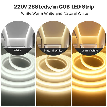 220V Dimmable Cob Neon Strip Dimmer Switch Plug Kit