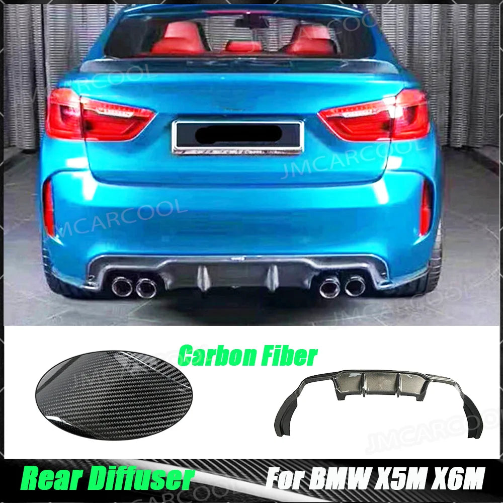 For BMW X5M X6M F85 F86 Carbon Fiber Rear Bumper Lip Spoiler