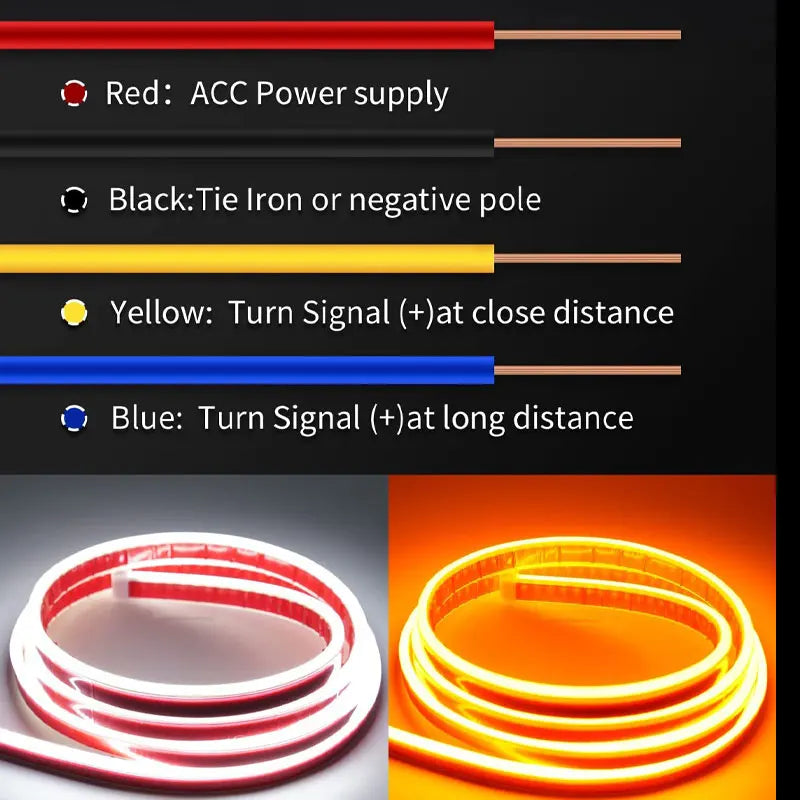 1PCS Hood Strip Dynamic Daytime Running Turn Signal Scan