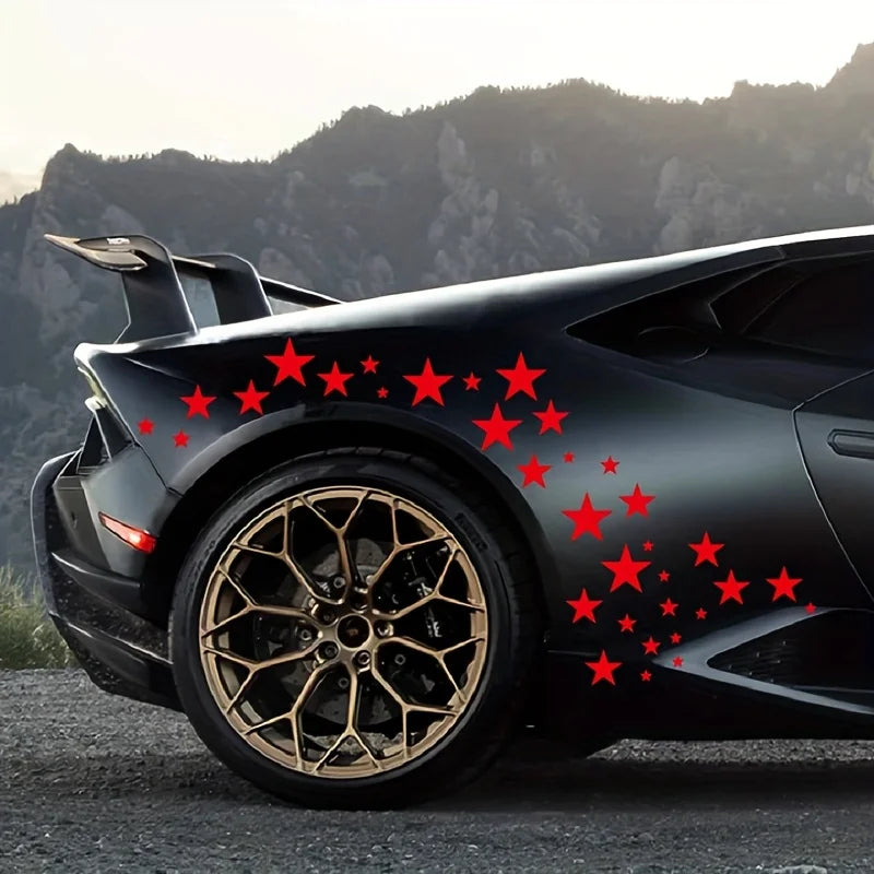 For Jdm 60PCS five-pointed Star Body Stickers Set Racing Side