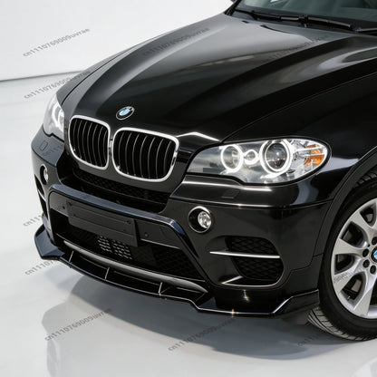 For BMW X5 E70 Standard 2010-2013 Gloss Black Mt Front Bumper