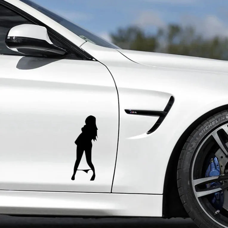 Sexy Girl Kneeling Standing Pose Body Sticker Decal Waterproof