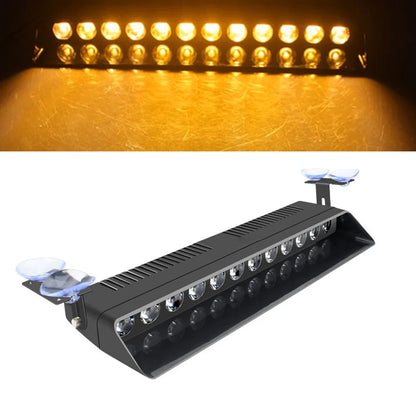 For 4" Amber White 12LED Traffic Advisor Dash Strobe Bars 12V