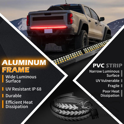 For Pickup 48 Truck Strip Tailgate Bar Reverse Brake Turn Signal