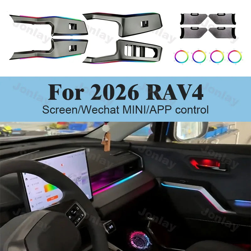 For RAV4 2026 Ambient Light LED Interior Atmosphere Kit Trim