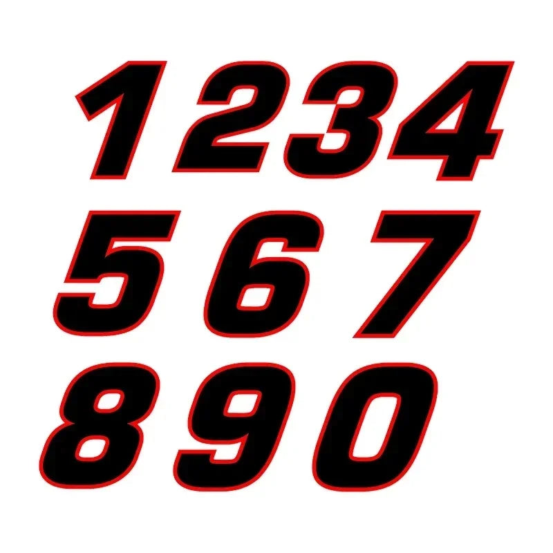 Various Sizes Removable Decal Racing Number Wall Sticker