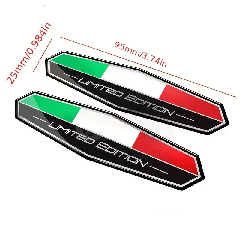 For Motorcycle Motobike 2PCS Italy Limited Edition Flag Sticker
