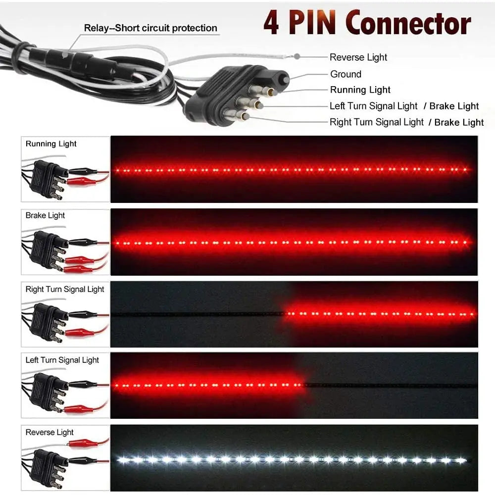 48 Inch Truck Tailgate Bar 12V Function Red White