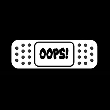Fun Oops Band Aid Jdm Decal Sticker Black Silver
