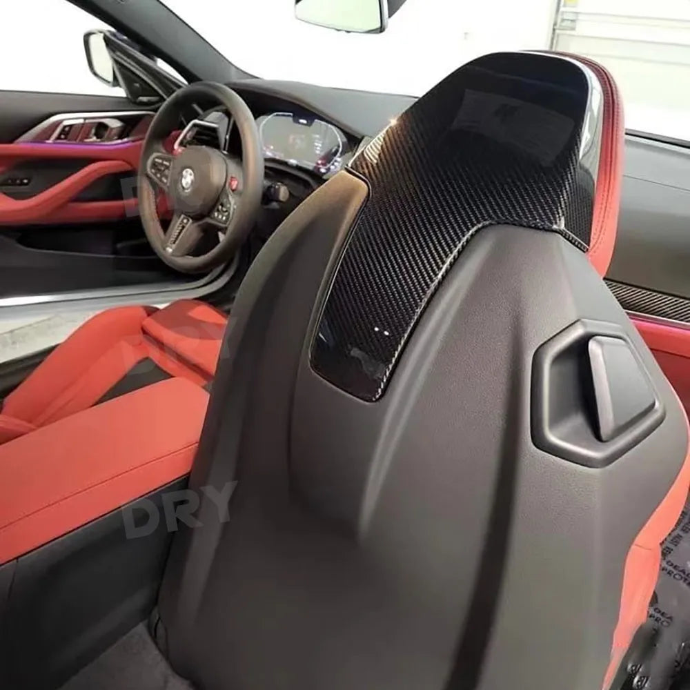For BMW G80 M3 F91 F92 Dry Carbon Fiber Inner SEAT Back Covers