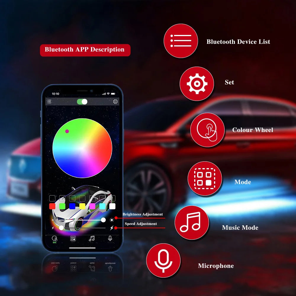 For Tesla Model 3 Y RGB Center Console Dashboard Wireless
