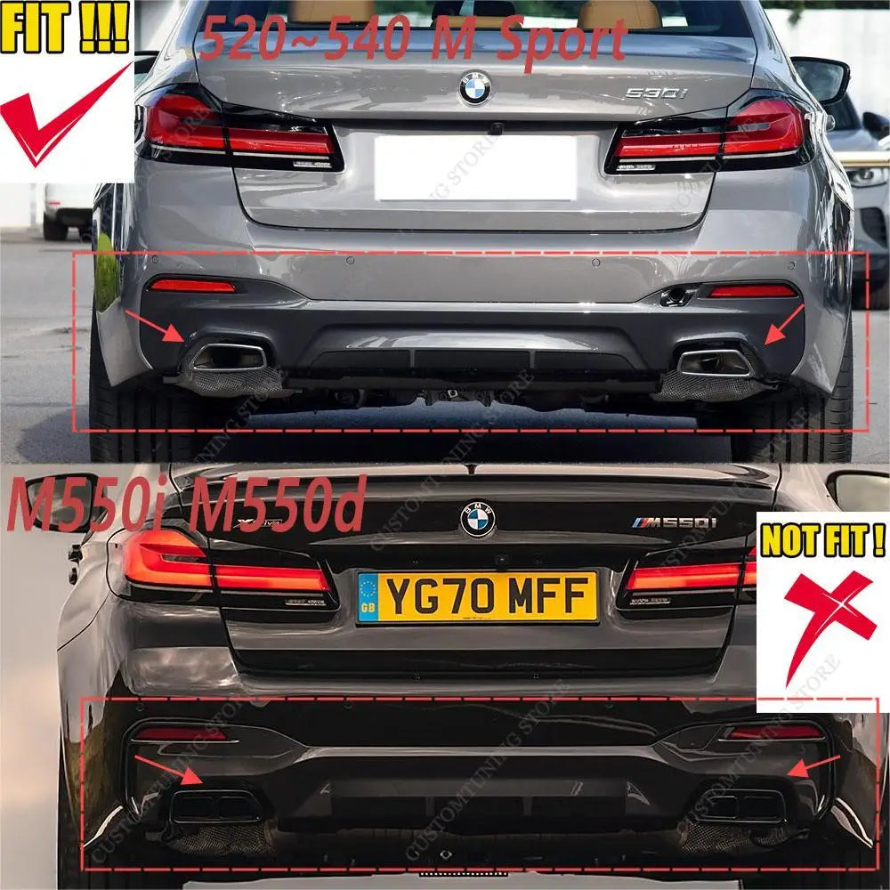 For BMW G30 G31 Compitition Style Rear Splitter Diffuser Lip