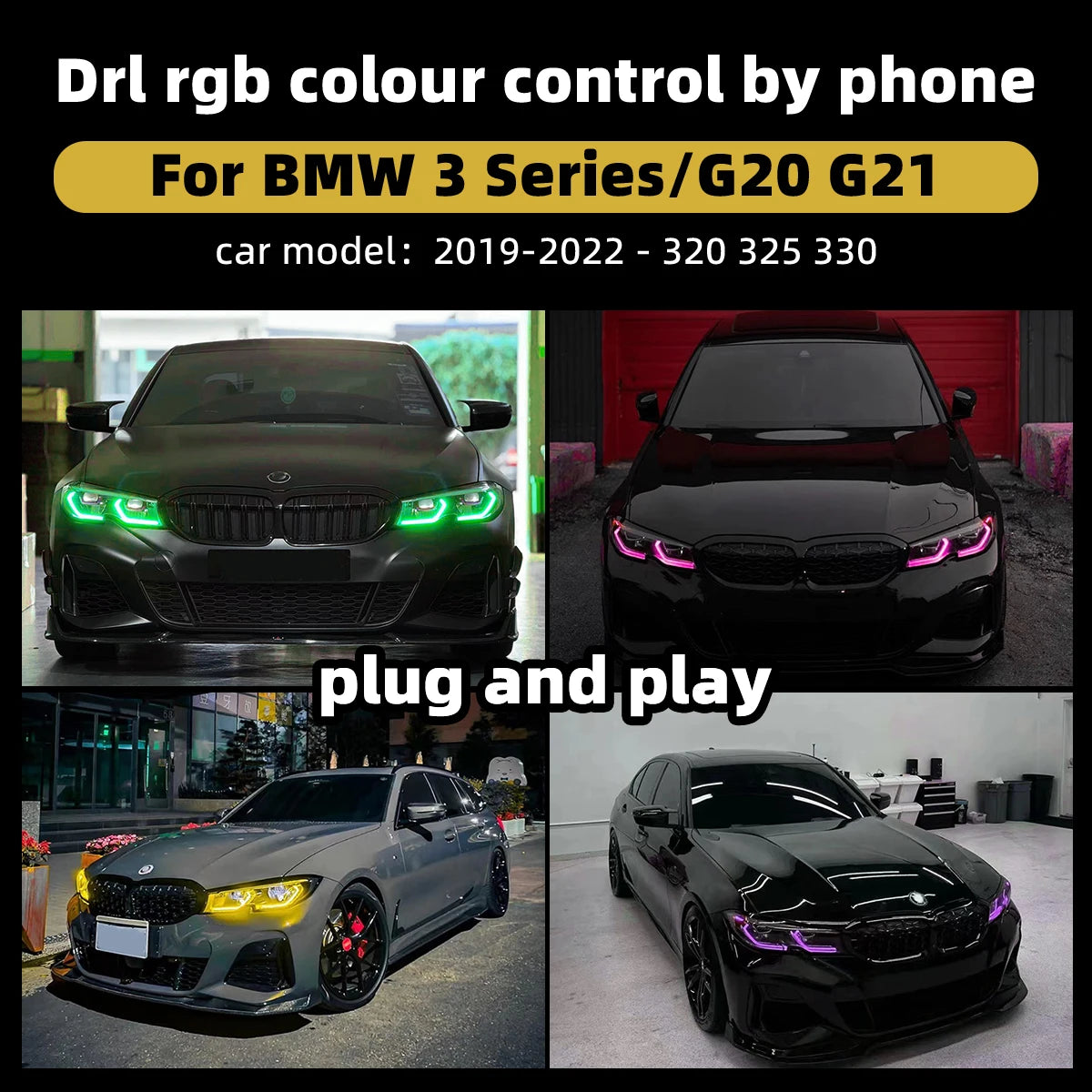 For BMW 3 Series G20 G21 2019-2022 RGB Drl Module APP Color