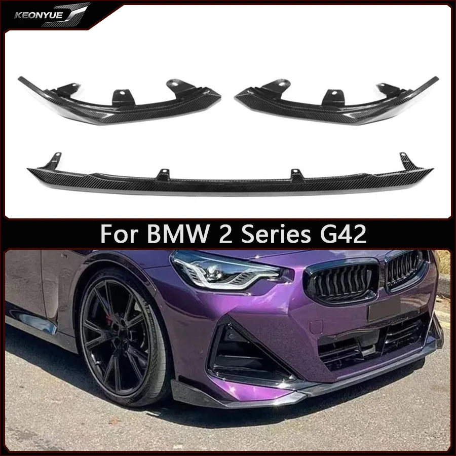 For BMW 2 Series G42 M240 Carbon Fiber Front Lip Bumper Diverter
