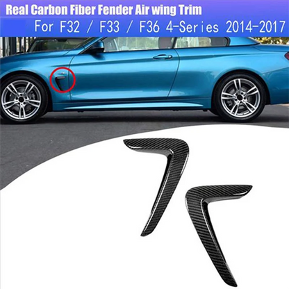 For BMW 4 Series F32 F33 Real Carbon Fiber Fender Trim Air Vent