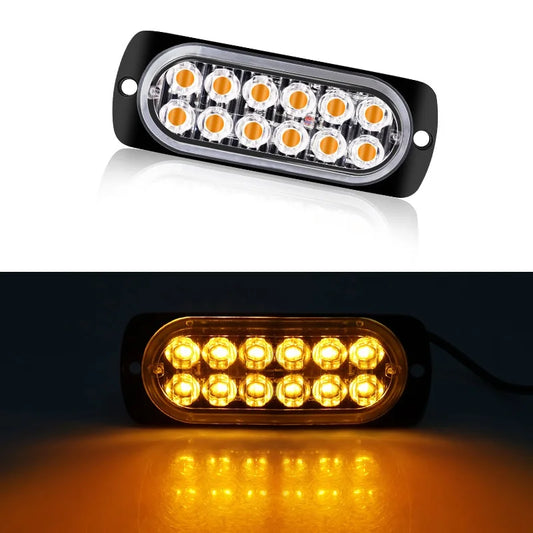 12LED Strobe Side Warning 12v-24v Traffic Flashing Lightbar Truck
