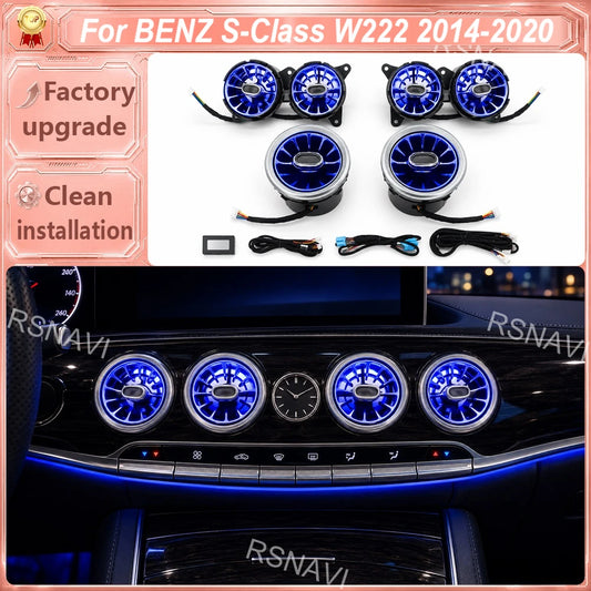 Front Dashboard turbine-style Air Vents Ambient Lighting