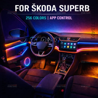For Škoda Superb 22IN1 RGB Interior Acrylic Ambient RGB Hidden