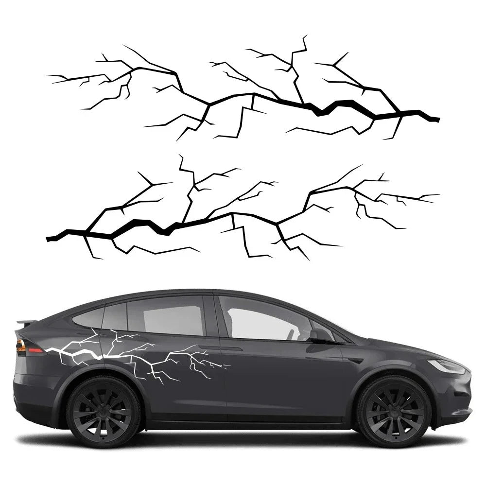 For Tesla Model X S Y 2PCS Door Side Stickers Lightning Sticker