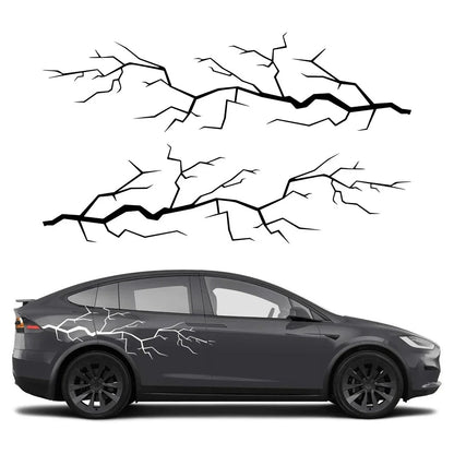 For Tesla Model X S Y 2PCS Door Side Stickers Lightning Sticker