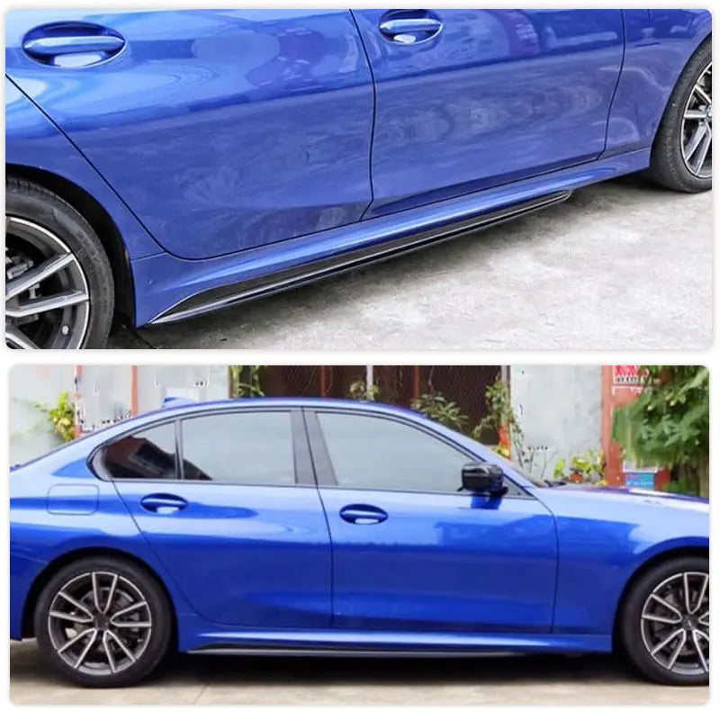 For BMW 3 Series G20 Lci ABS Gloss Black Side Skirts Extensions