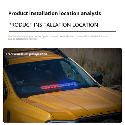 108LED Emergency Strobe Bar Side Warning Rooftop Front Windshield