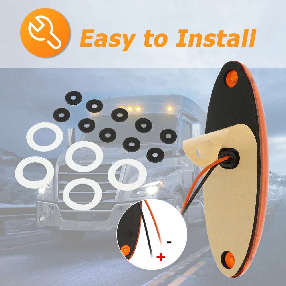 For Freightliner Cascadia 2008-up Semi-Truck 5PC Cab Roof Marker