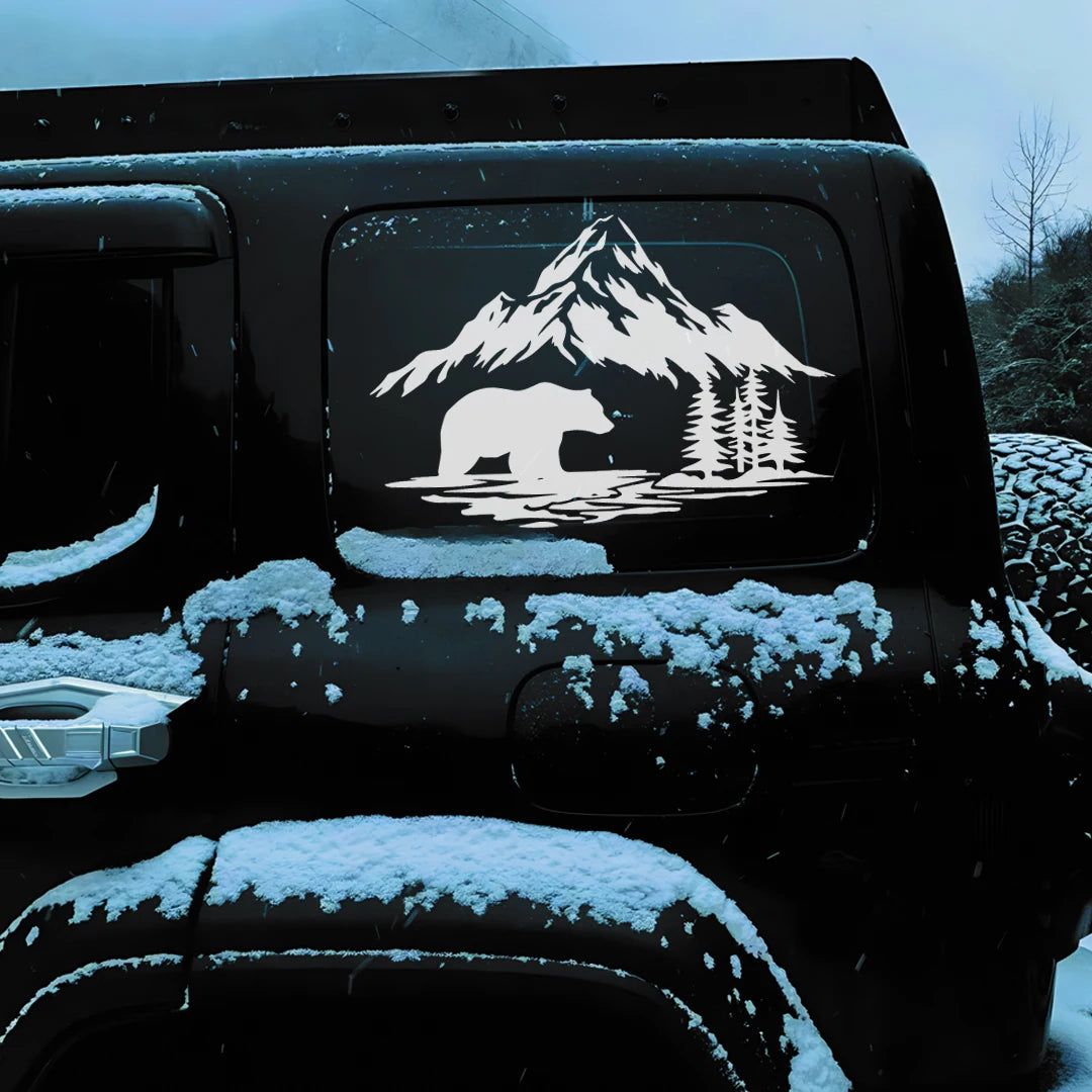 Bear Crossing Forest Adventure Pickup SUV off-road Sticker Window