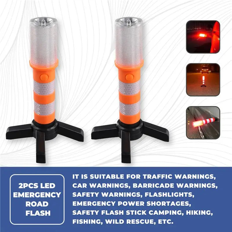 Professional 2PCS Emergency Road Flash Flare Roadside Beacon