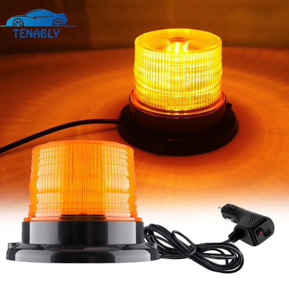 For Vehicle Warning Flash Beacon Amber Safety Strobe Magnetic
