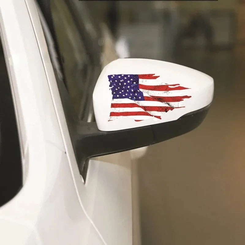 Usa Tattered Flag Stickers Rearview Mirror Sticker Pack Mirrored