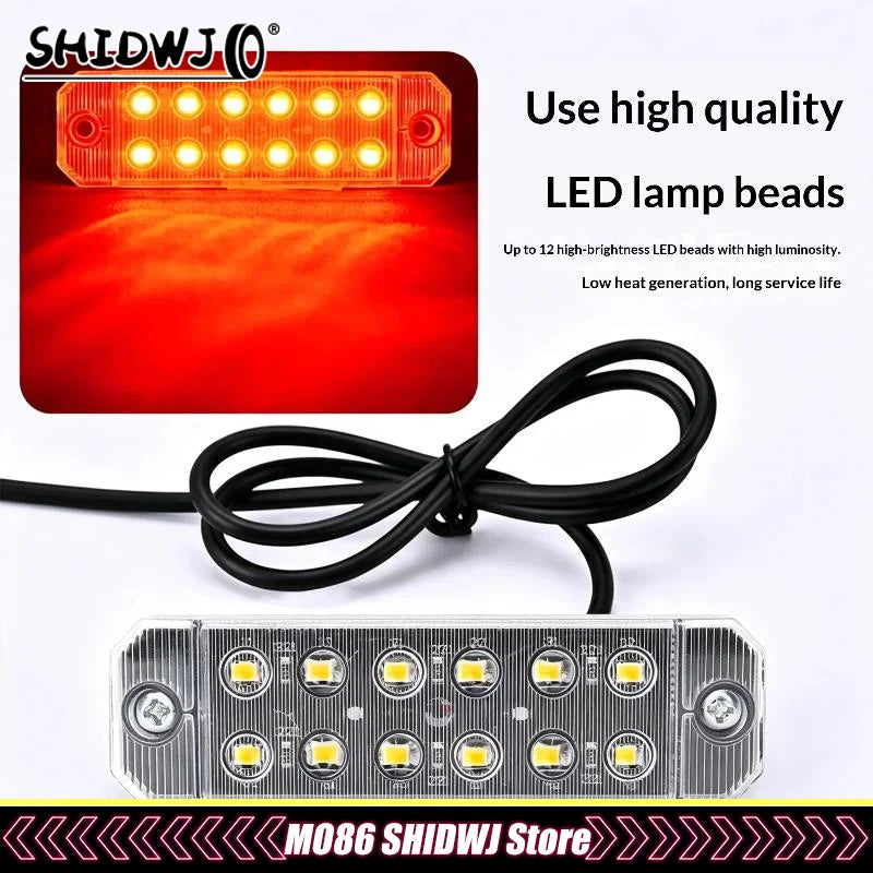 12-35v Truck Side Marker Double Row 12 Smd Strobe